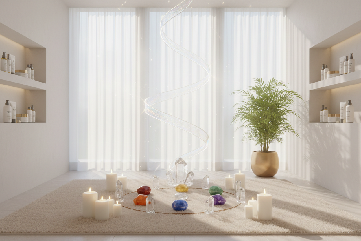 "Neujahr Chakra-Reset – Meditation mit Kerzen und Kristallen für neue Energie"