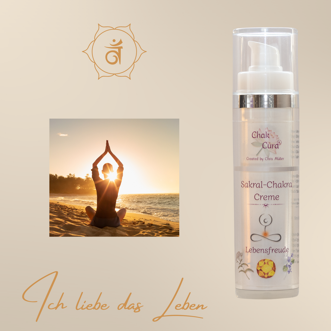 Sakralchakra Creme Svādhisthāna - Premium Ayurveda Hautpflege für Kreativität