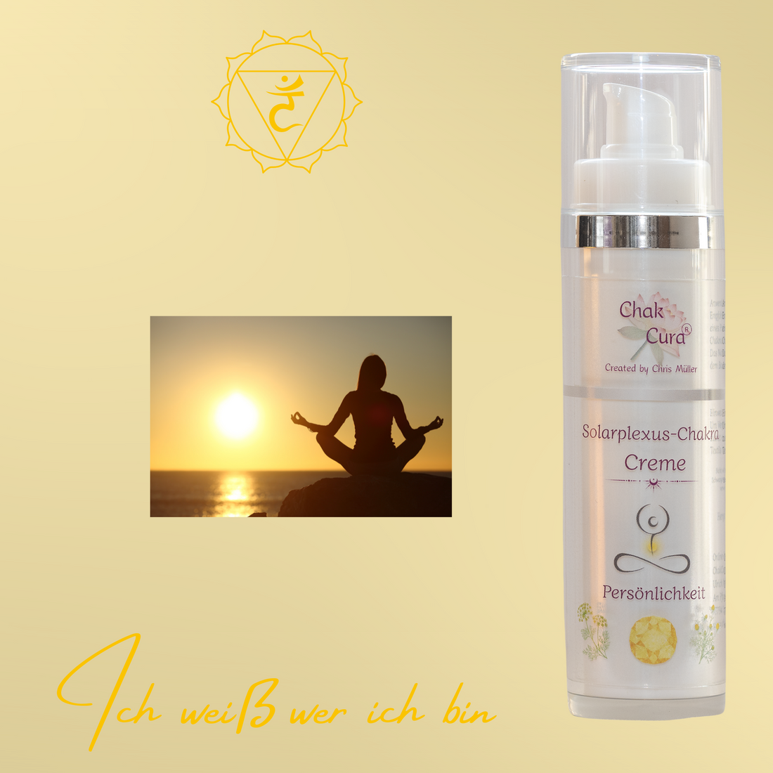 Solarplexuschakra Creme Manipūra - Premium Ayurveda Hautpflege für Selbstvertrauen