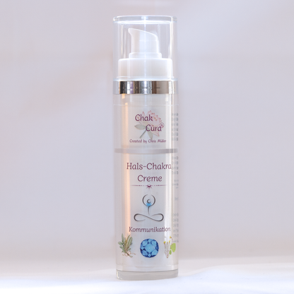 Halschakra Creme Produktansicht - Blaue Chakra-Therapie Hautpflege