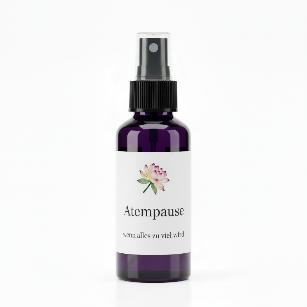 ChakCura-Essenz Atempause mit Spray-Etikett-Design
