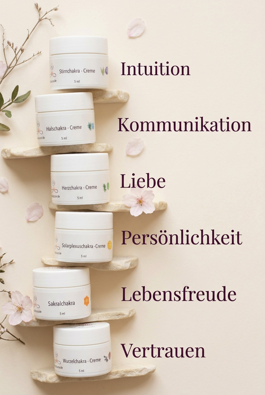 Chakra-Creme Probierset – alle 6 Cremes à 5 ml